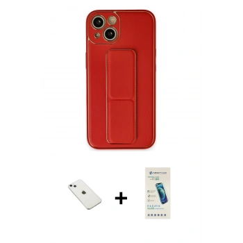 MARSİLYAN™- iPhone 14 Kılıf Akış Doku - Şeffaf Pasifik Cam Ekran Koruyucu + Diamond Kamera Lens - SABE