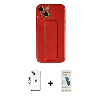 MARSİLYAN™- iPhone 14 Kılıf Akış Doku - Şeffaf Pasifik Cam Ekran Koruyucu + Shine Kamera Lens - SH