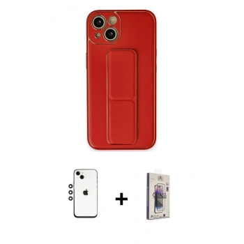 MARSİLYAN™- iPhone 14 Kılıf Akış Doku - Siyah Bilvis 3D Cam Ekran Koruyucu + Shine Kamera Lens - GS