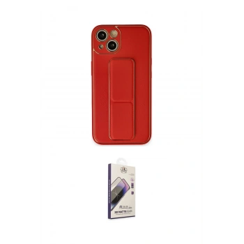 MARSİLYAN™- iPhone 14 Kılıf Akış Doku - Siyah Bilvis 3D Mat Cam Ekran Koruyucu