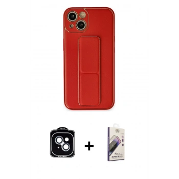 MARSİLYAN™- iPhone 14 Kılıf Akış Doku - Siyah Bilvis 3D Mat Cam Ekran Koruyucu + PVD Metal Kamera Lens - MI