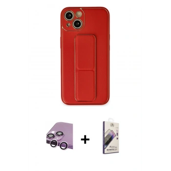 MARSİLYAN™- iPhone 14 Kılıf Akış Doku - Siyah Bilvis 3D Mat Cam Ekran Koruyucu + Raze Metal Kamera Lens - MR
