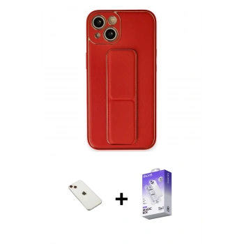 MARSİLYAN™- iPhone 14 Kılıf Akış Doku - Siyah Bilvis 5in1 3D Magic Cam Ekran Koruyucu + Diamond Kamera Lens - KI