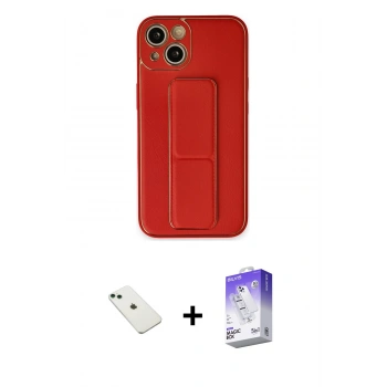 MARSİLYAN™- iPhone 14 Kılıf Akış Doku - Siyah Bilvis 5in1 3D Magic Cam Ekran Koruyucu + Diamond Kamera Lens - YL
