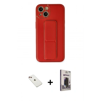 MARSİLYAN™- iPhone 14 Kılıf Akış Doku - Siyah Bilvis Hayalet Cam Ekran Koruyucu + Diamond Kamera Lens - KI