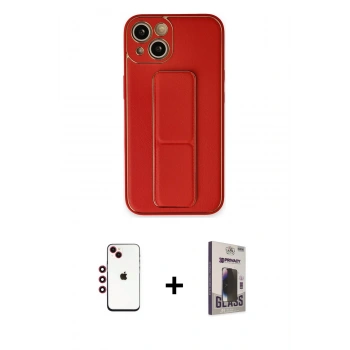 MARSİLYAN™- iPhone 14 Kılıf Akış Doku - Siyah Bilvis Hayalet Cam Ekran Koruyucu + Shine Kamera Lens - KI