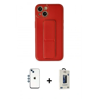 MARSİLYAN™- iPhone 14 Kılıf Akış Doku - Siyah Bilvis Hayalet Cam Ekran Koruyucu + Shine Kamera Lens - MI
