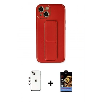 MARSİLYAN™- iPhone 14 Kılıf Akış Doku - Siyah Buffer Hayalet Cam Ekran Koruyucu + Shine Kamera Lens - GI