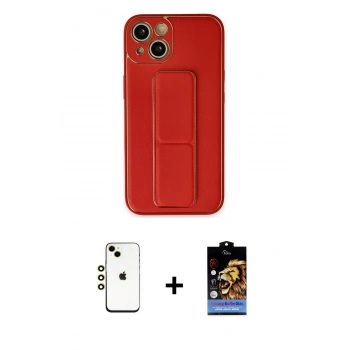 MARSİLYAN™- iPhone 14 Kılıf Akış Doku - Siyah Buffer Hayalet Cam Ekran Koruyucu + Shine Kamera Lens - GD