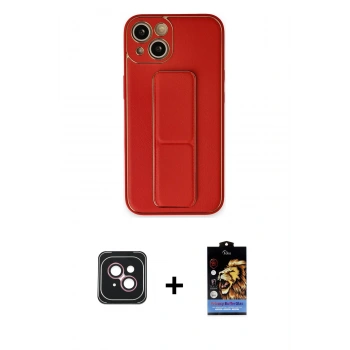 MARSİLYAN™- iPhone 14 Kılıf Akış Doku - Siyah Buffer Hayalet Cam Ekran Koruyucu + PVD Metal Kamera Lens - PE