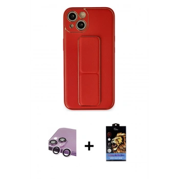 MARSİLYAN™- iPhone 14 Kılıf Akış Doku - Siyah Buffer Hayalet Cam Ekran Koruyucu + Raze Metal Kamera Lens - MR