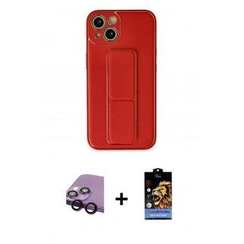 MARSİLYAN™- iPhone 14 Kılıf Akış Doku - Siyah Buffer Hayalet Cam Ekran Koruyucu + Raze Metal Kamera Lens - SH