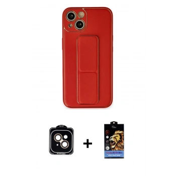 MARSİLYAN™- iPhone 14 Kılıf Akış Doku - Siyah Buffer Hayalet Cam Ekran Koruyucu + PVD Metal Kamera Lens - TU