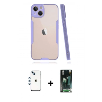 MARSİLYAN™- iPhone 14 Kılıf Atlas Asil Serisi - Şeffaf 360 Full Body Arka Koruyucu + Shine Kamera Lens - MI