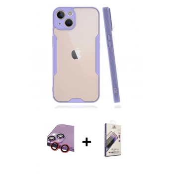 MARSİLYAN™- iPhone 14 Kılıf Atlas Asil Serisi - Siyah Bilvis 3D Mat Cam Ekran Koruyucu + Raze Metal Kamera Lens - KI