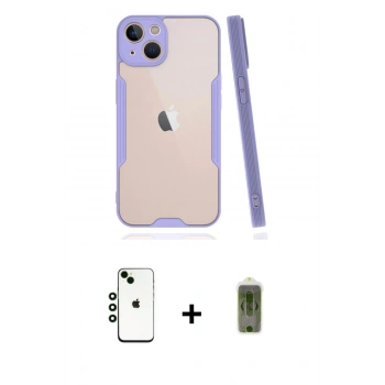MARSİLYAN™- iPhone 14 Kılıf Atlas Asil Serisi - Siyah Joko Magic 5D Hayalet Cam + Shine Kamera Lens - YL