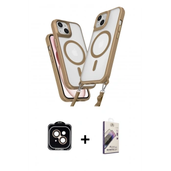 MARSİLYAN™- iPhone 14 Kılıf Atlas Doku Koleksiyonu - Siyah Bilvis 3D Mat Cam Ekran Koruyucu + PVD Metal Kamera Lens - TU