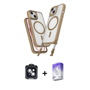 MARSİLYAN™- iPhone 14 Kılıf Atlas Doku Koleksiyonu - Siyah Bilvis 5in1 3D Magic Cam Ekran Koruyucu + PVD Metal Kamera Lens - SH