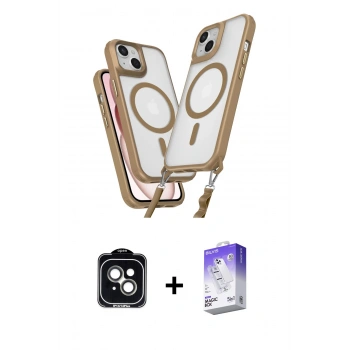 MARSİLYAN™- iPhone 14 Kılıf Atlas Doku Koleksiyonu - Siyah Bilvis 5in1 3D Magic Cam Ekran Koruyucu + PVD Metal Kamera Lens - YL