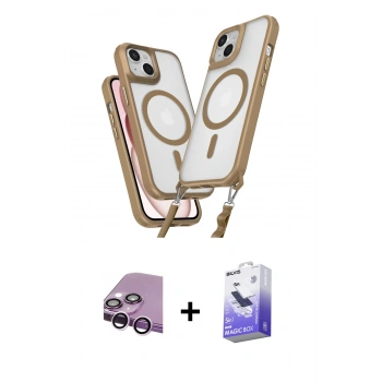 MARSİLYAN™- iPhone 14 Kılıf Atlas Doku Koleksiyonu - Siyah Bilvis 5in1 5D Magic Hayalet Cam Ekran Koruyucu + Raze Metal Kamera Lens - MR