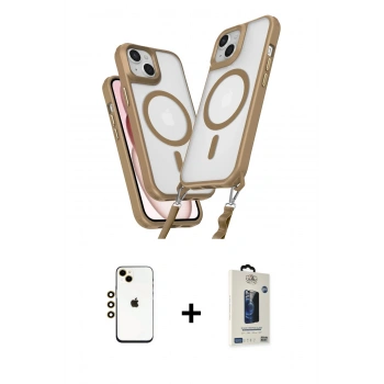 MARSİLYAN™- iPhone 14 Kılıf Atlas Doku Koleksiyonu - Siyah Bilvis Hayalet Cam Ekran Koruyucu + Shine Kamera Lens - GD