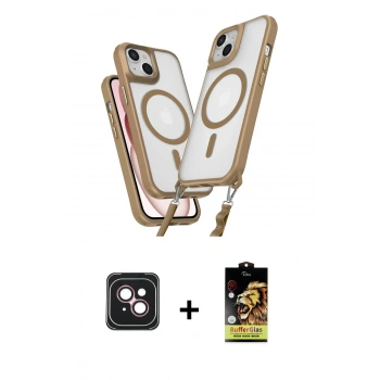 MARSİLYAN™- iPhone 14 Kılıf Atlas Doku Koleksiyonu - Siyah Buffer Cam Ekran Koruyucu + PVD Metal Kamera Lens - PE