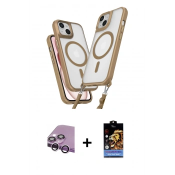 MARSİLYAN™- iPhone 14 Kılıf Atlas Doku Koleksiyonu - Siyah Buffer Hayalet Cam Ekran Koruyucu + Raze Metal Kamera Lens - MR