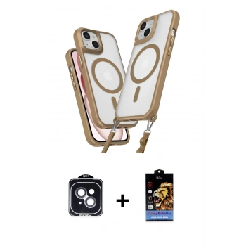 MARSİLYAN™- iPhone 14 Kılıf Atlas Doku Koleksiyonu - Siyah Buffer Hayalet Cam Ekran Koruyucu + PVD Metal Kamera Lens - SH
