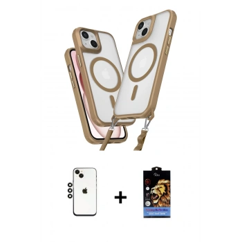 MARSİLYAN™- iPhone 14 Kılıf Atlas Doku Koleksiyonu - Siyah Buffer Hayalet Cam Ekran Koruyucu + Shine Kamera Lens - SH