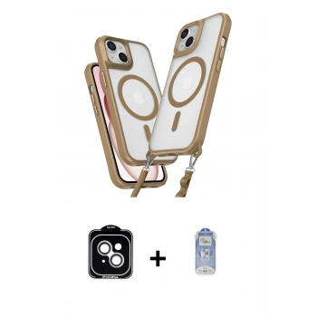 MARSİLYAN™- iPhone 14 Kılıf Atlas Doku Koleksiyonu - Siyah Joko Magic 5D Cam + PVD Metal Kamera Lens - GS