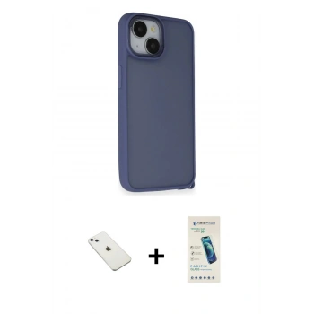 MARSİLYAN™- iPhone 14 Kılıf Atlas Form - Şeffaf Pasifik Cam Ekran Koruyucu + Diamond Kamera Lens - SABE