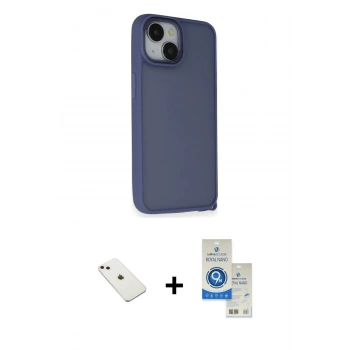 MARSİLYAN™- iPhone 14 Kılıf Atlas Form - Şeffaf Royal Nano Ekran Koruyucu + Diamond Kamera Lens - PE