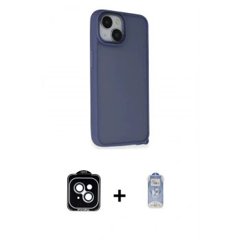 MARSİLYAN™- iPhone 14 Kılıf Atlas Form - Siyah Joko Magic 5D Cam + PVD Metal Kamera Lens - MI