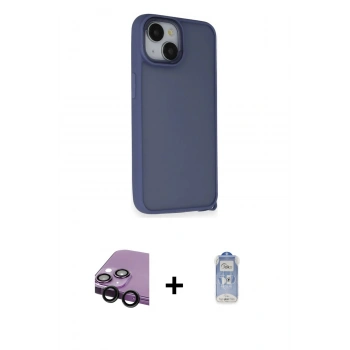 MARSİLYAN™- iPhone 14 Kılıf Atlas Form - Siyah Joko Magic 5D Cam + Raze Metal Kamera Lens - SH