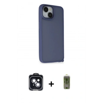 MARSİLYAN™- iPhone 14 Kılıf Atlas Form - Siyah Joko Magic 5D Hayalet Cam + PVD Metal Kamera Lens - SH