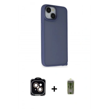 MARSİLYAN™- iPhone 14 Kılıf Atlas Form - Siyah Joko Magic 5D Hayalet Cam + PVD Metal Kamera Lens - TU