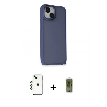 MARSİLYAN™- iPhone 14 Kılıf Atlas Form - Siyah Joko Magic 5D Hayalet Cam + Shine Kamera Lens - YL
