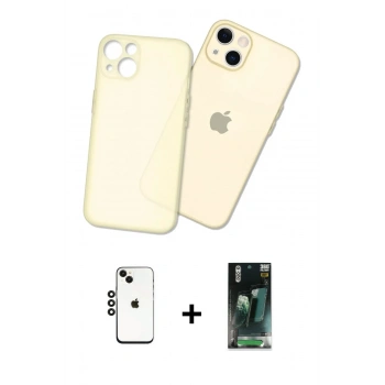 MARSİLYAN™- iPhone 14 Kılıf Atlas Minimal Prime - Şeffaf 360 Full Body Arka Koruyucu + Shine Kamera Lens - SH