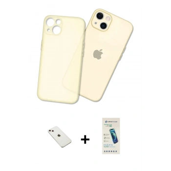 MARSİLYAN™- iPhone 14 Kılıf Atlas Minimal Prime - Şeffaf Pasifik Cam Ekran Koruyucu + Diamond Kamera Lens - PE