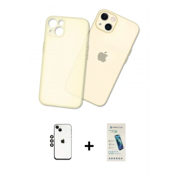 MARSİLYAN™- iPhone 14 Kılıf Atlas Minimal Prime - Şeffaf Pasifik Cam Ekran Koruyucu + Shine Kamera Lens - SH