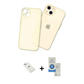 MARSİLYAN™- iPhone 14 Kılıf Atlas Minimal Prime - Şeffaf Royal Nano Ekran Koruyucu + Diamond Kamera Lens - SABE