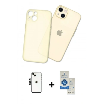 MARSİLYAN™- iPhone 14 Kılıf Atlas Minimal Prime - Şeffaf Royal Nano Ekran Koruyucu + Shine Kamera Lens - SH