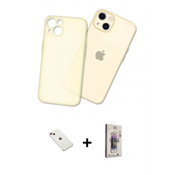 MARSİLYAN™- iPhone 14 Kılıf Atlas Minimal Prime - Siyah Bilvis 3D Cam Ekran Koruyucu + Diamond Kamera Lens - KI