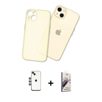 MARSİLYAN™- iPhone 14 Kılıf Atlas Minimal Prime - Siyah Bilvis 3D Mat Cam Ekran Koruyucu + Shine Kamera Lens - YL