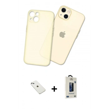 MARSİLYAN™- iPhone 14 Kılıf Atlas Minimal Prime - Siyah Bilvis Hayalet Cam Ekran Koruyucu + Diamond Kamera Lens - SABE