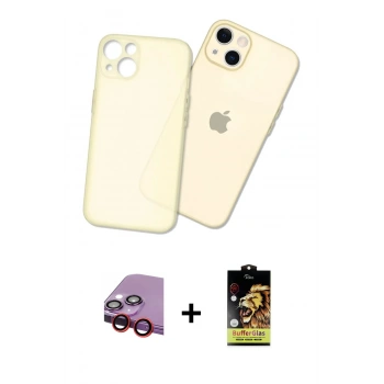 MARSİLYAN™- iPhone 14 Kılıf Atlas Minimal Prime - Siyah Buffer Cam Ekran Koruyucu + Raze Metal Kamera Lens - KI