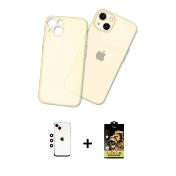 MARSİLYAN™- iPhone 14 Kılıf Atlas Minimal Prime - Siyah Buffer Cam Ekran Koruyucu + Shine Kamera Lens - KI