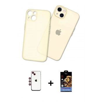 MARSİLYAN™- iPhone 14 Kılıf Atlas Minimal Prime - Siyah Buffer Hayalet Cam Ekran Koruyucu + Shine Kamera Lens - KI