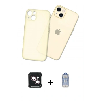MARSİLYAN™- iPhone 14 Kılıf Atlas Minimal Prime - Siyah Joko Magic 5D Cam + PVD Metal Kamera Lens - PE