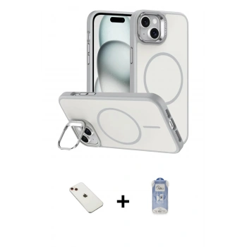MARSİLYAN™- iPhone 14 Kılıf Çekirdek Klasik - Siyah Joko Magic 5D Cam + Diamond Kamera Lens - KI